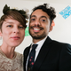 A selflie of the couple on their wedding day.